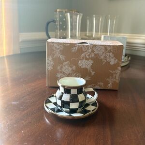 MacKenzie-Childs Courtly Check Espresso Cup and Saucer (1)